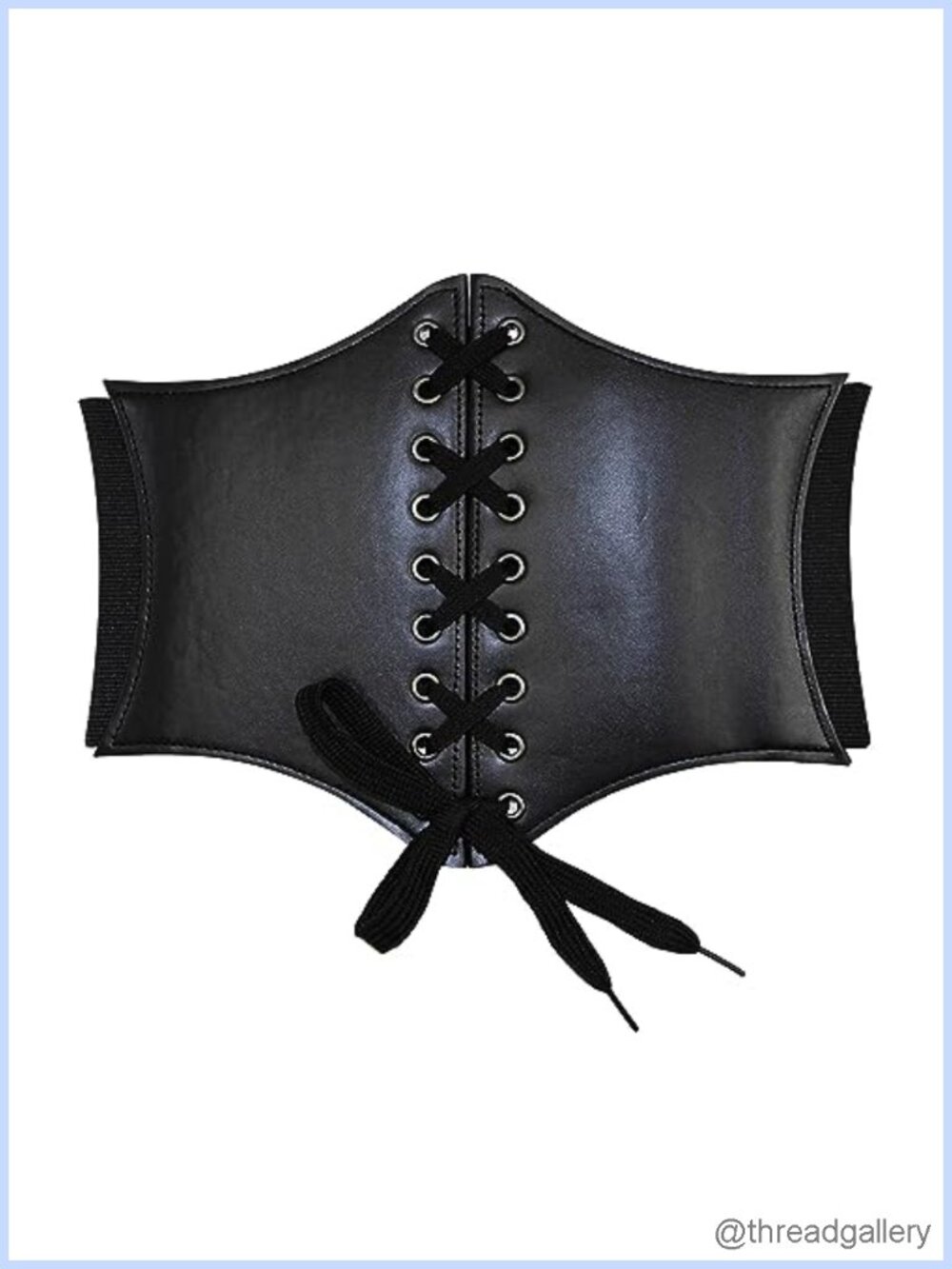 Faux Leather Lace-Up Waspie Corset Waist Belt Renaissance Costume